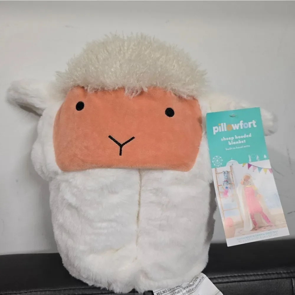 Nwt Pillowfort Kid's Boy Girl Easter/ Christmas Sheep Hooded Blanket One Size